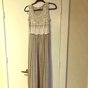 Grey lace maxi